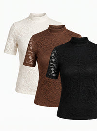 Combo 3 Peças Blusa Renda
