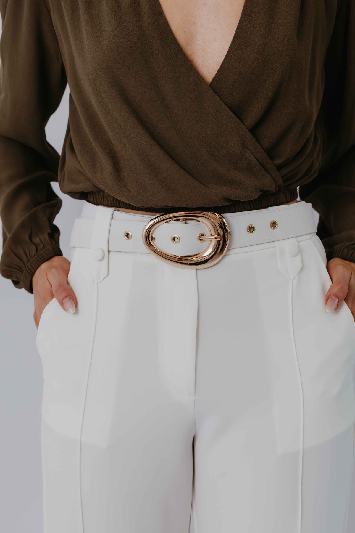 Calça Pantalona Alfaiataria Cinto