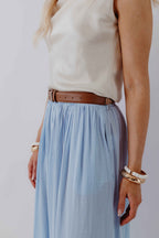 Calça Pantalona Fluida Plissada