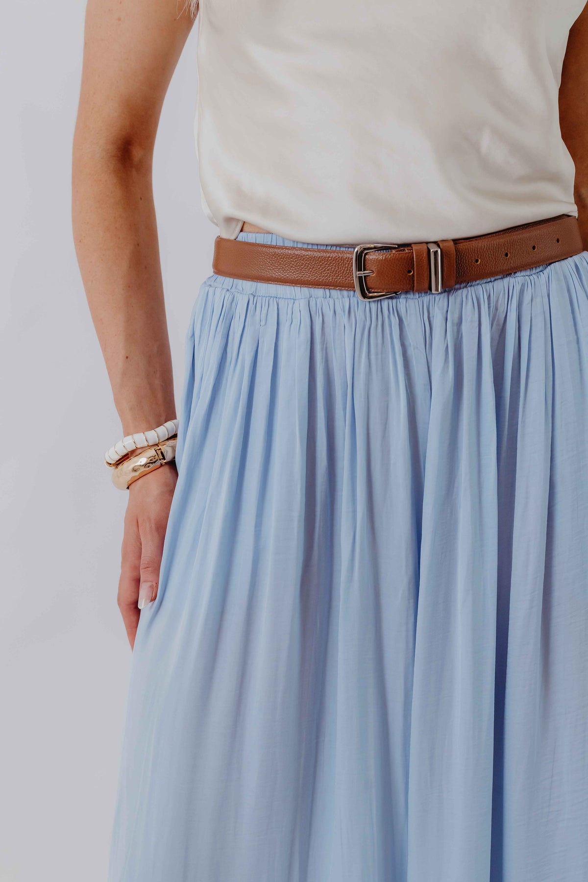 Calça Pantalona Fluida Plissada