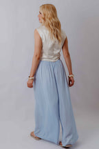 Calça Pantalona Fluida Plissada