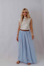 Calça Pantalona Fluida Plissada