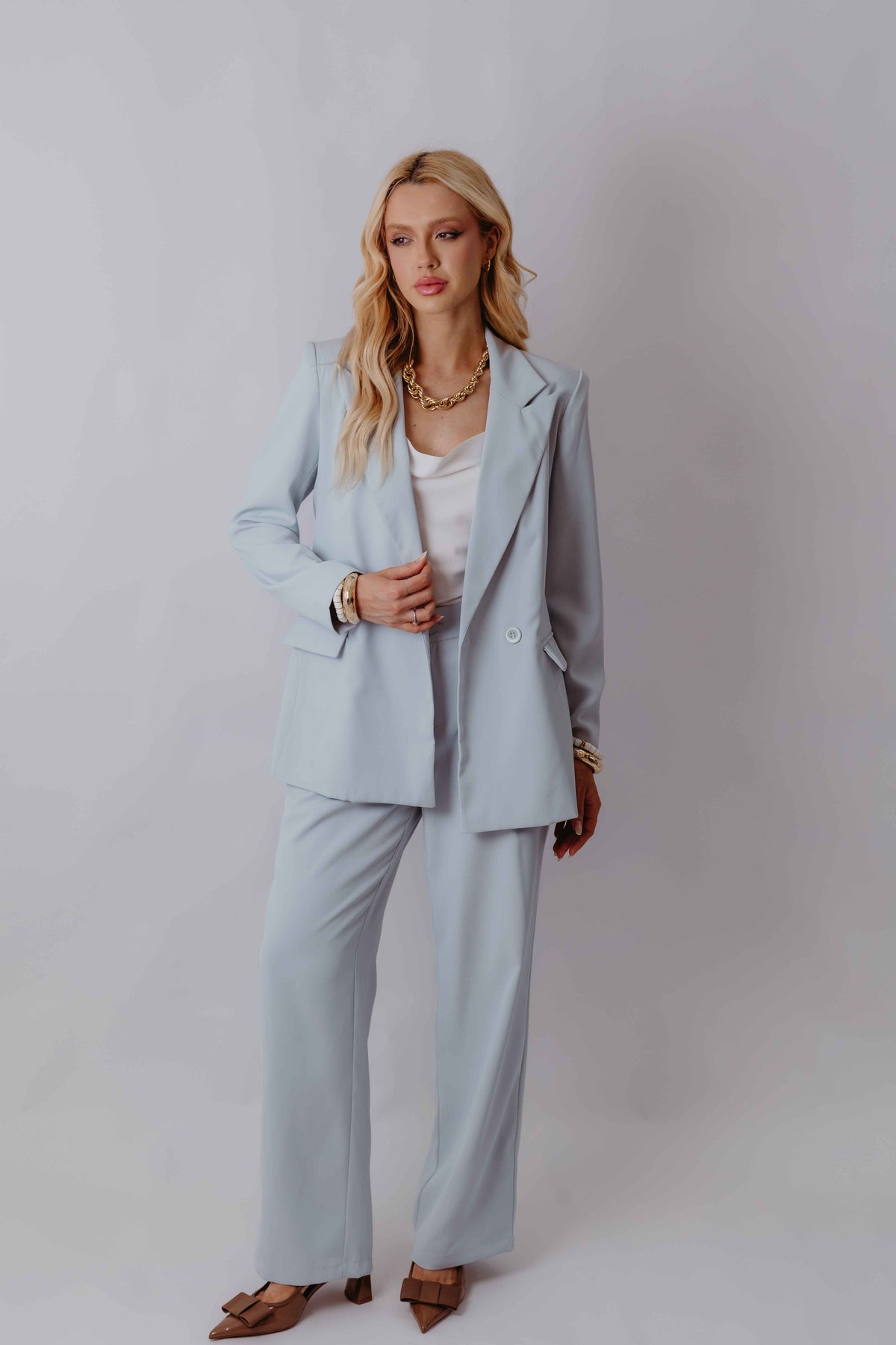 Conjunto de Blazer e Calça de Alfaiataria