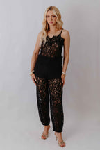 Conjunto de Top e Calça Em Renda