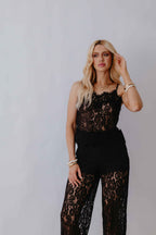 Conjunto de Top e Calça Em Renda