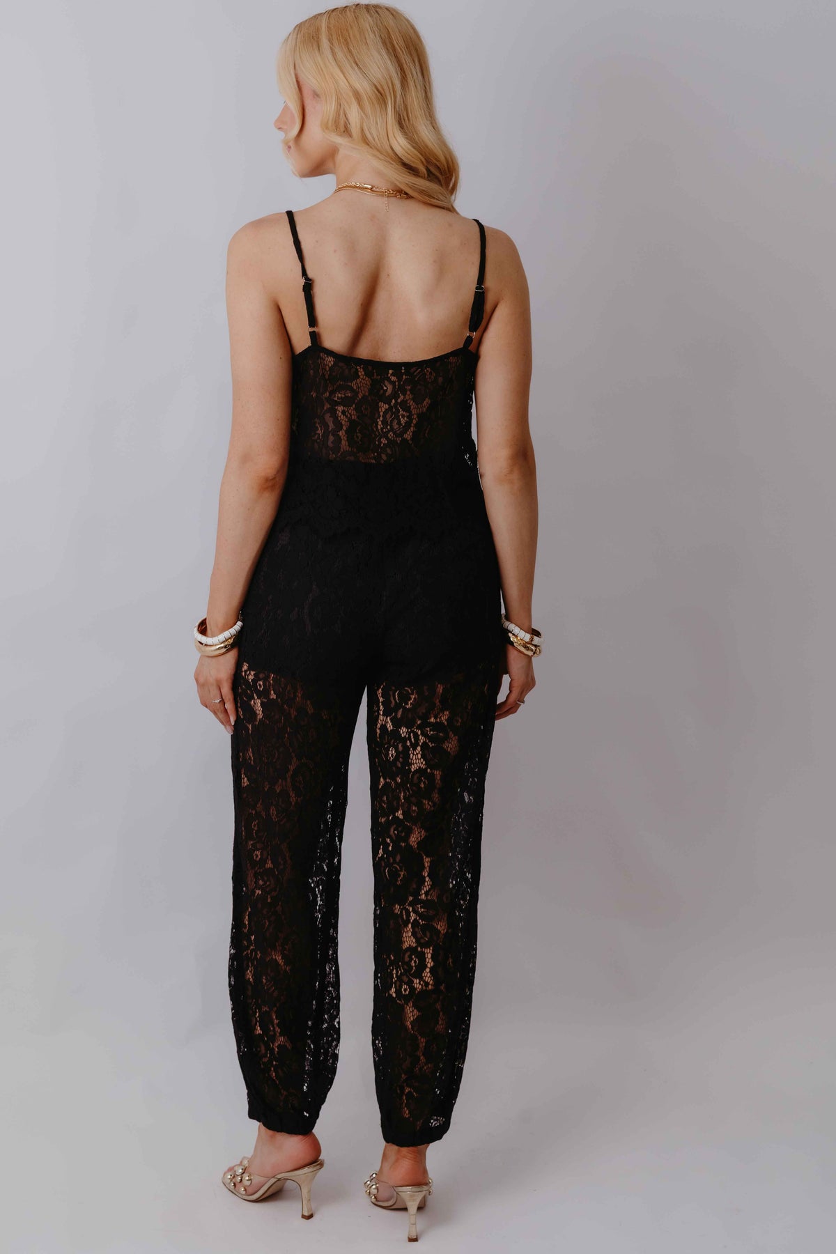 Conjunto de Top e Calça Em Renda