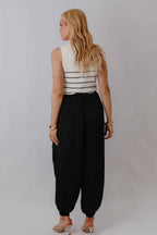 Calça Pantalona com Cintura Transpassada